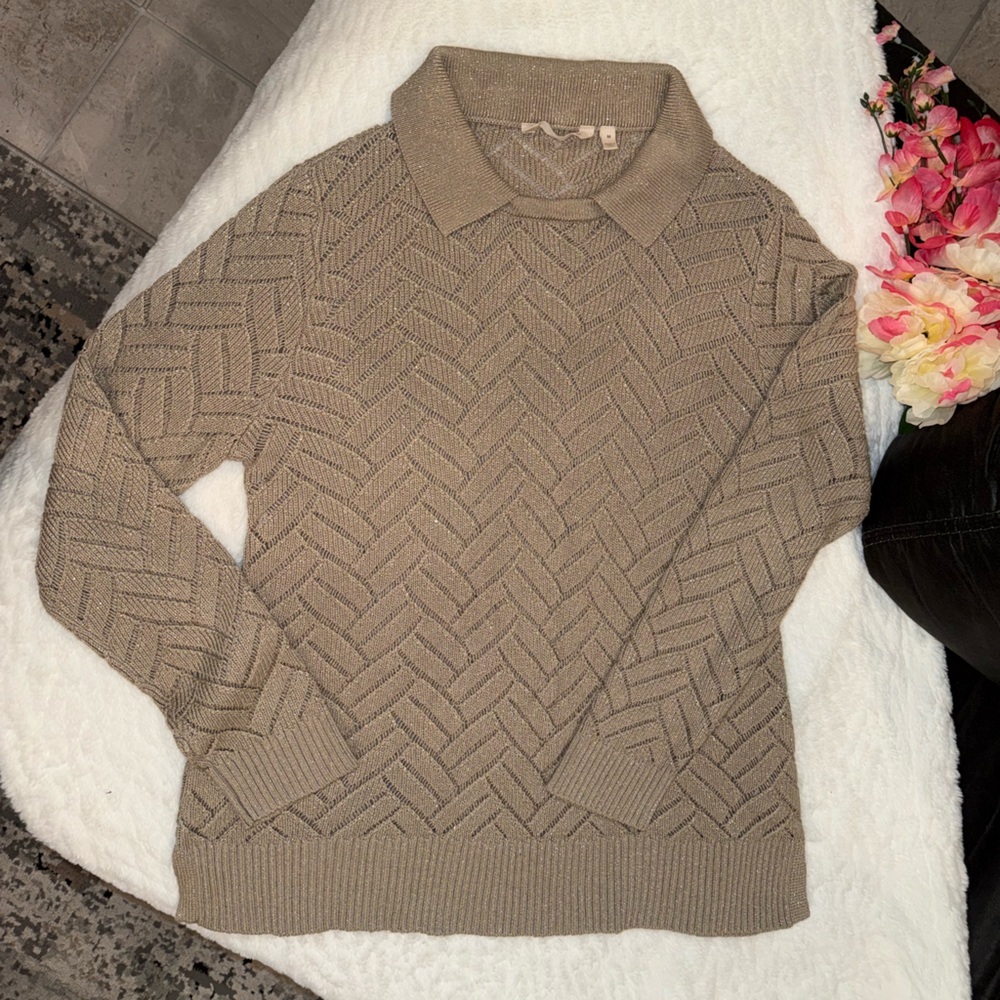 Soft Surroundings Taupe Cowl Neck Sweater Size Medium